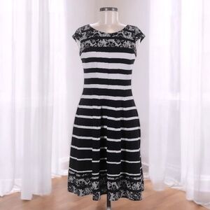 Robbie Bee Black and White Striped Dress | SIZE PM